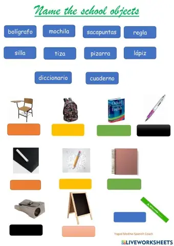 Los objetos de la escuela