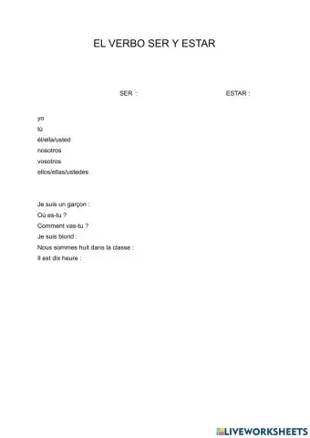 El verbo ser y estar