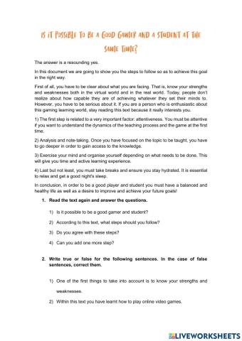 Is it possible to be a good gamer and a student at the same time?