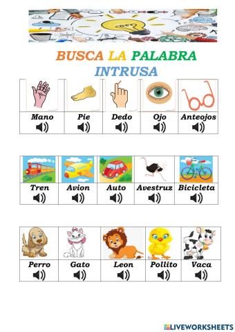 Busca la palabra intrusa