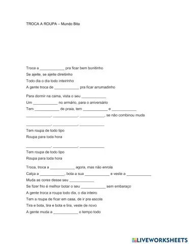 Troca roupa - mundo bita