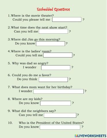 Embedded Questions