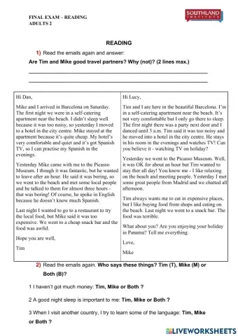 Adults 2 - Reading - Final Exam - 2023