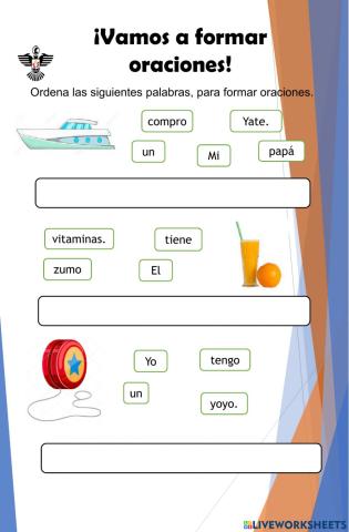 Ordena las palabras.