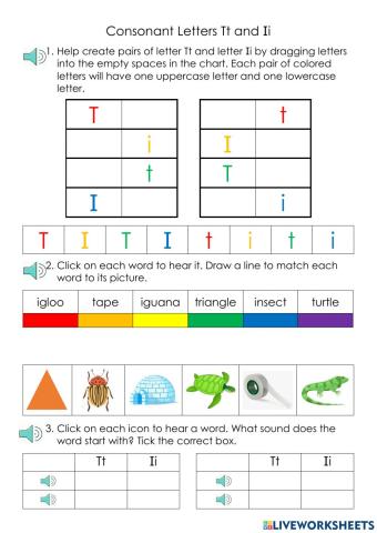 Consonant Letters Tt and Ii