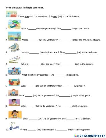 Simple past tense test