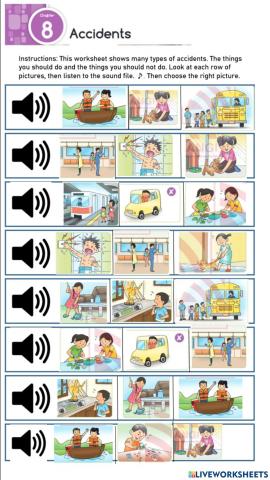 Accidents worksheet P3 final Health exam