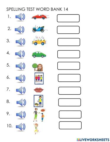 Spelling Test Week 16 T2