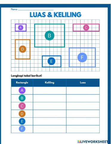 Area and Perimeter Worksheet
