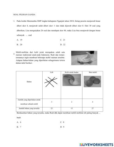 Latihan soal ujian sekolah