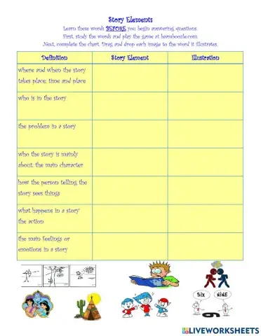 Story Elements Vocabulary Log 1