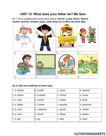 Unit 12 What does your father do?