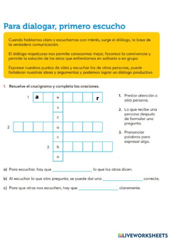 Para dialogar, primero escucho