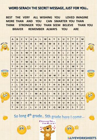 Farewell word  search worksheet