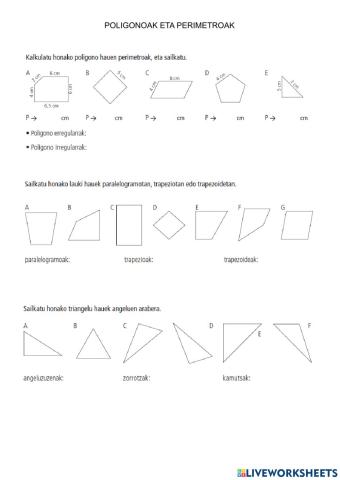 Poligonoak eta perimetroak