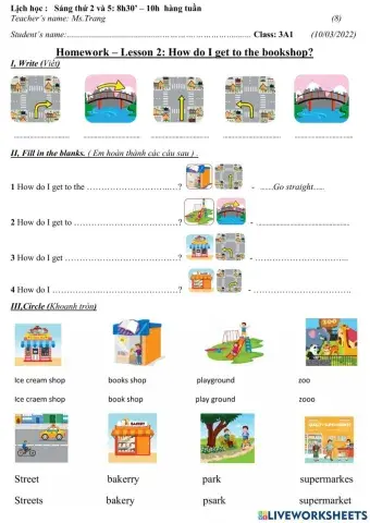 3A1-Lesson 2-How do I get to the bookshop?