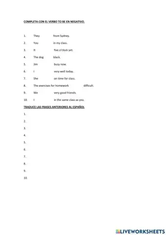 Traduccion en negativo