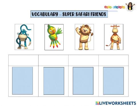 Vocabulary - super safari friends