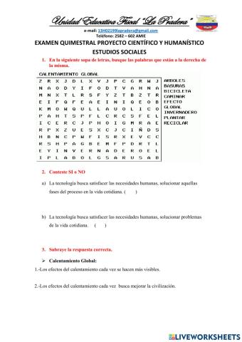 Examen quimestral