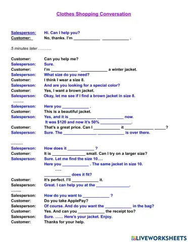 Shopping Conversation