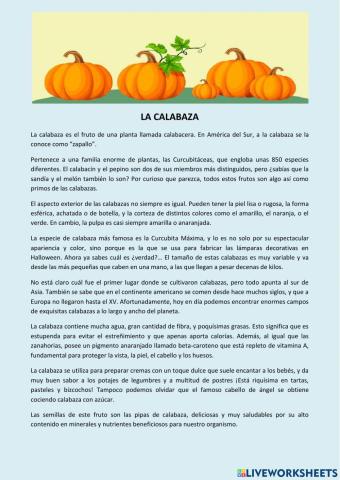 Lectura: La calabaza