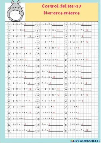 Sumas y restas enteros