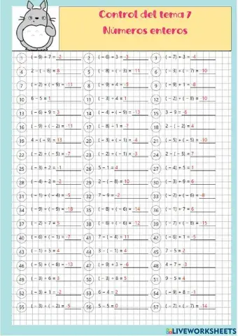 Sumas y restas enteros
