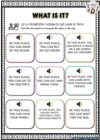 Places in the city - read and guess