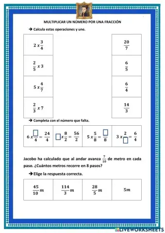 Multiplicar un número por una fracción