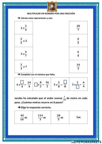 Multiplicar un número por una fracción