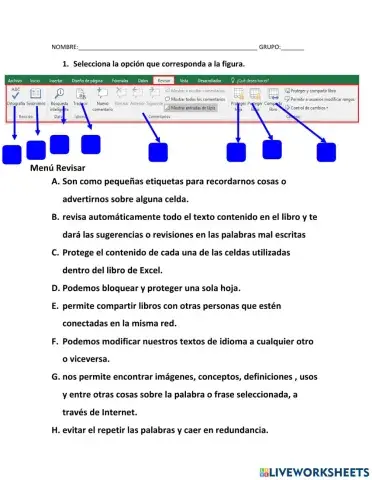 Pestaña de revisar en excel