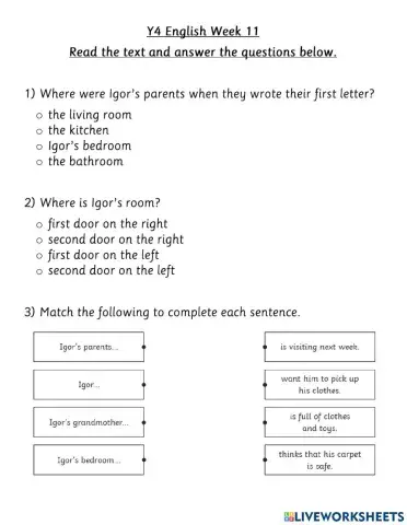 DIS Y4  English W11 Comprehension
