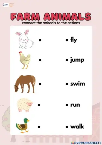 Farm animals actions