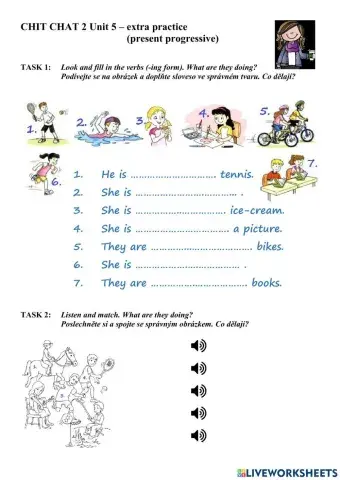 Chit Chat 2 Unit 5 - extra practice (present progressive)