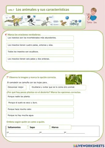 Los animales y sus características