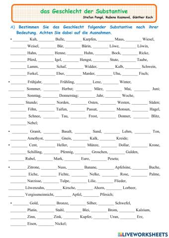 Род имен существительных