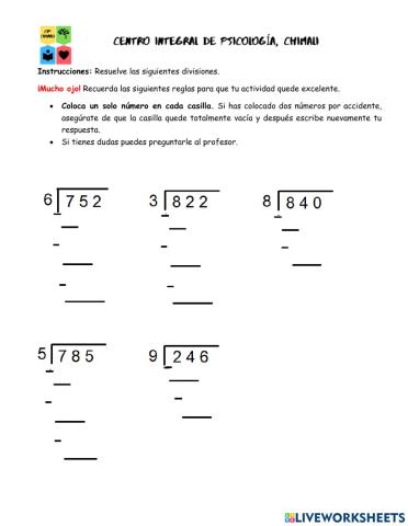 Divisiones centenas entre unidades
