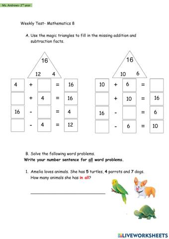 Term 2- Weekly Test- Mathematics 8