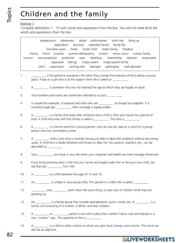TOEFL vocabulary -family