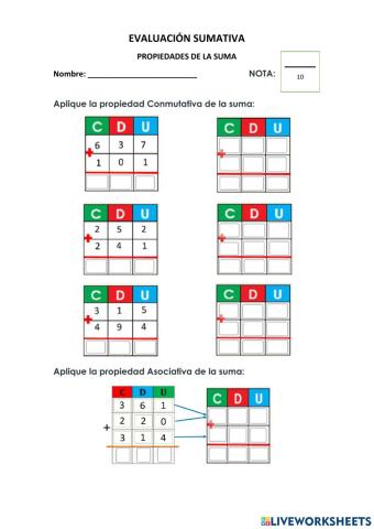 Propiedades de la suma