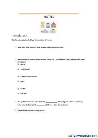 Maturitní otázka-Hotels