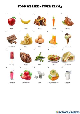 Food we like - Tiger Team 3