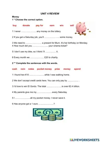 Verbs of movement money words will and be going to