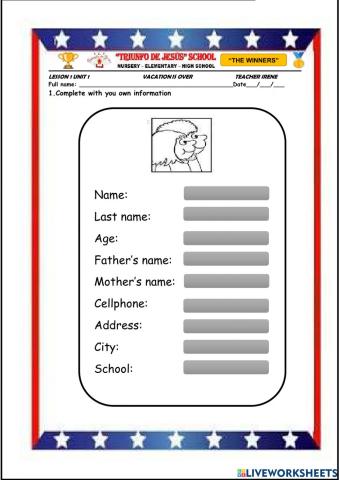 Personal information