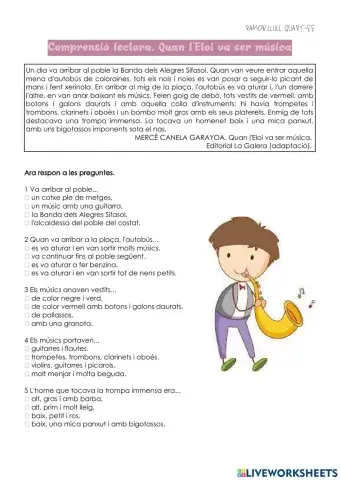 Comprensió lectora tercer