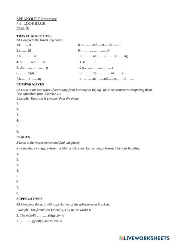 Speakout 7.5 Lookback Elementary