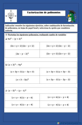 Factorización de polinomios