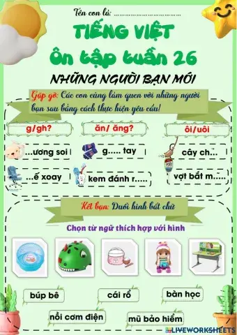 Phiếu ôn tiếng việt tuần 26