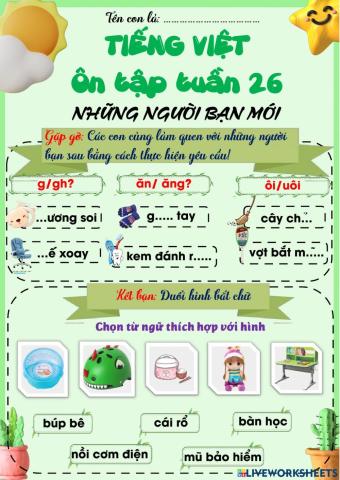 Phiếu ôn tiếng việt tuần 26