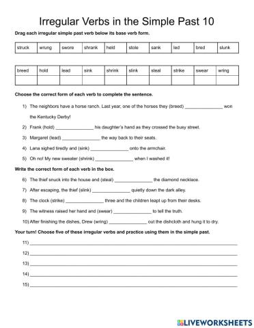 Irregular Verbs in the Simple Past 10